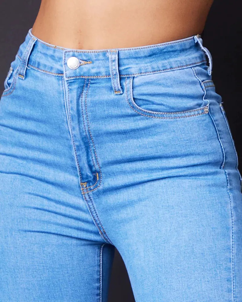 Slant Pocket High Waist Skinny Jeans