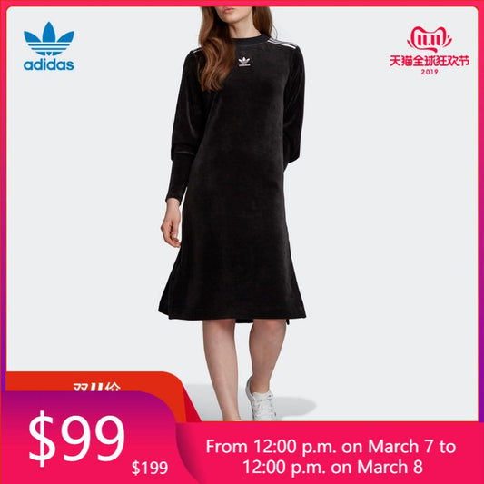 阿迪达斯官网 adidas 三叶草 SWEATER DRESS 女装裙子EJ9058