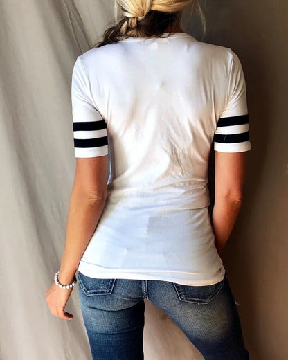 Stripe Cut Out Front T-Shirt