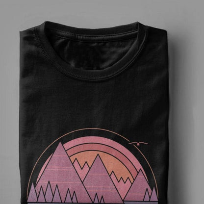 The Mountains Are Calling Hiking Tee Shirt Men Outdoors Nature Camping Tshirts Trekking Summer Tees O Neck Cotton Shirt