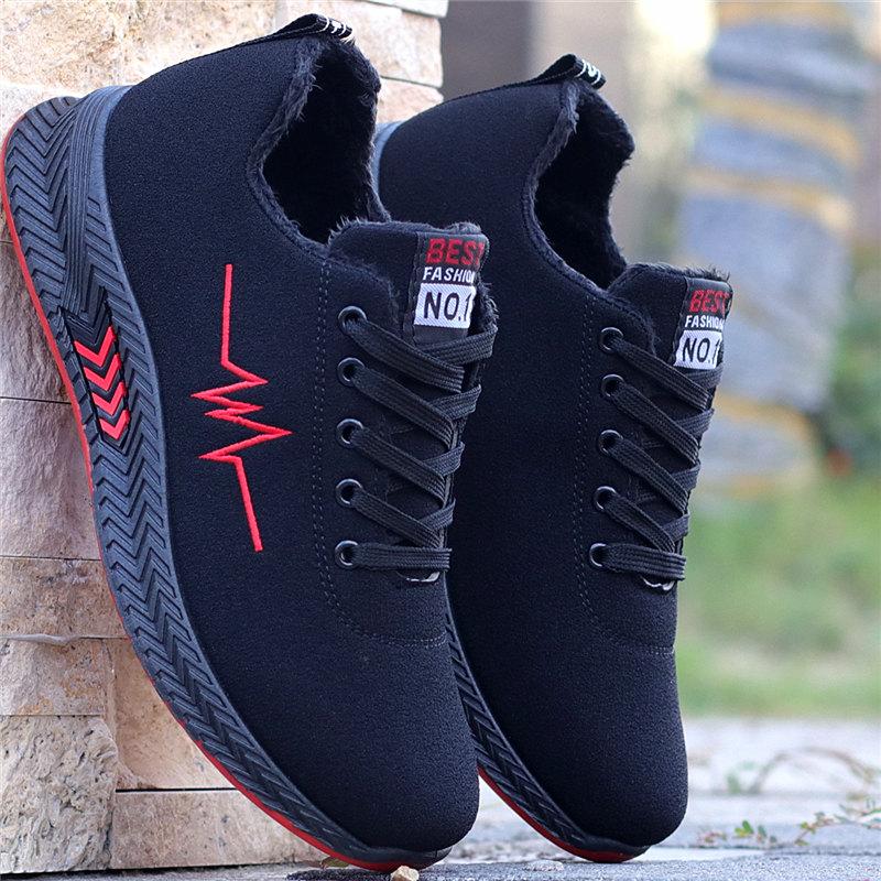 鞋子男帆布运动鞋轻便百搭休闲鞋2019秋冬季新款韩版防臭加绒鞋子