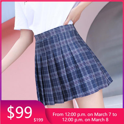 百褶裙女学生新款高腰韩版a字裙学院风夏季季2019半身裙女装短裙