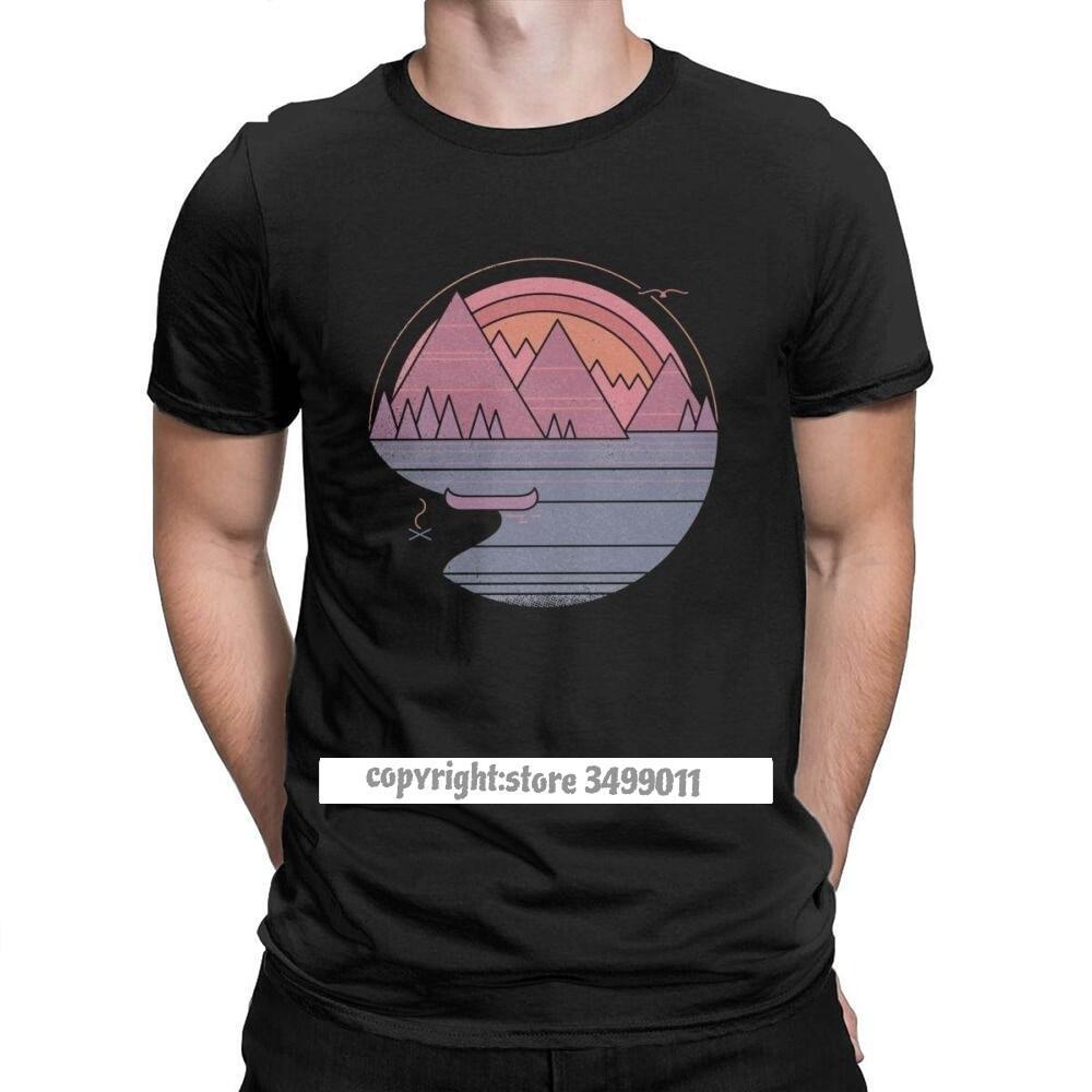 The Mountains Are Calling Hiking Tee Shirt Men Outdoors Nature Camping Tshirts Trekking Summer Tees O Neck Cotton Shirt