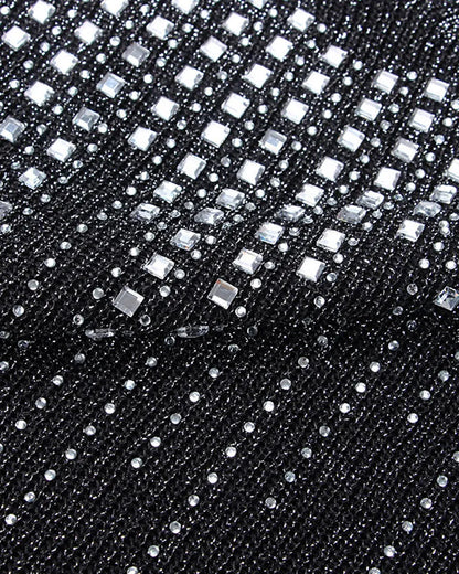 Rhinestone Decor Rib-Knit Sleeveless T-Shirt