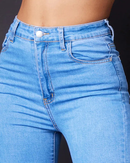 Slant Pocket High Waist Skinny Jeans