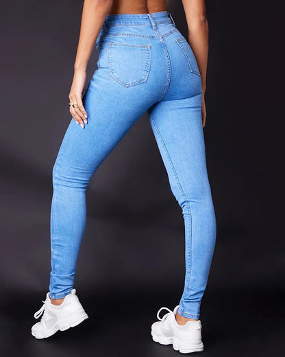 Slant Pocket High Waist Skinny Jeans