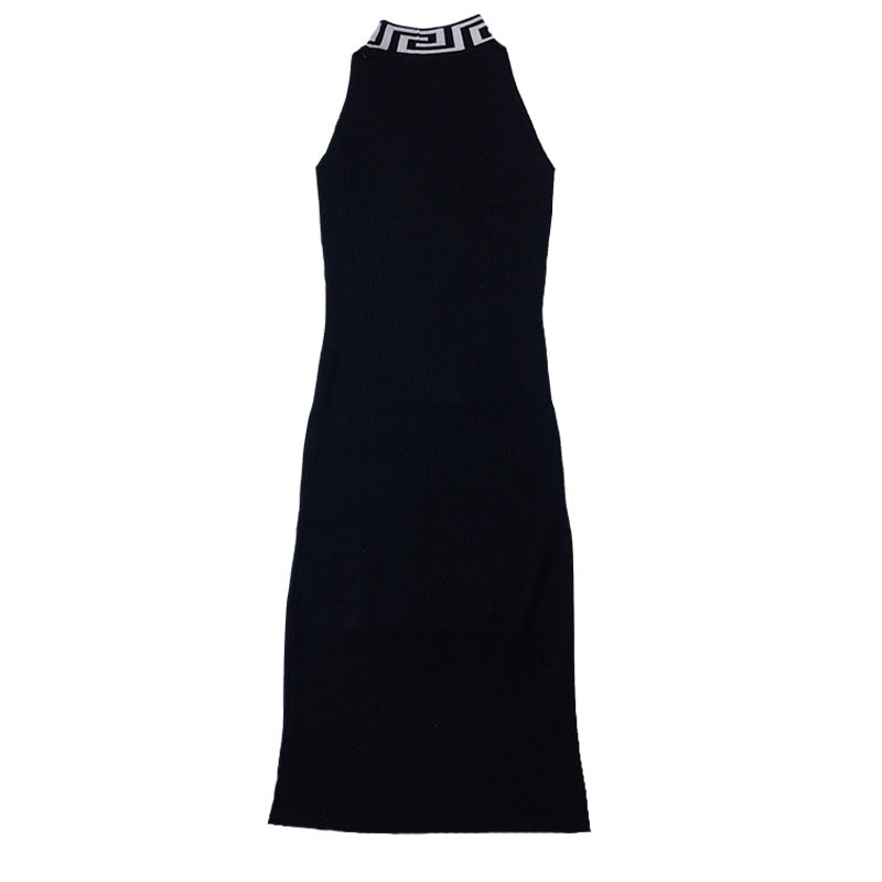 高领修身性感夜店女装无袖包臀紧身打底连衣裙2019春装新款时尚女