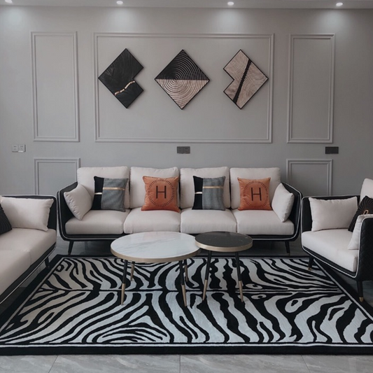 认证问题简约现代黑白老虎纹棋盘格千鸟格客厅沙发茶几地毯卧室床边尾地毯认证问题111