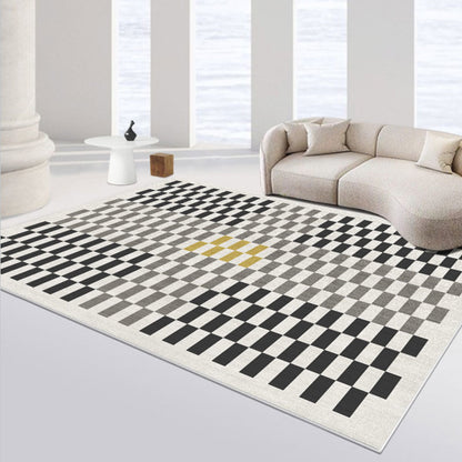 认证问题简约现代黑白老虎纹棋盘格千鸟格客厅沙发茶几地毯卧室床边尾地毯认证问题111