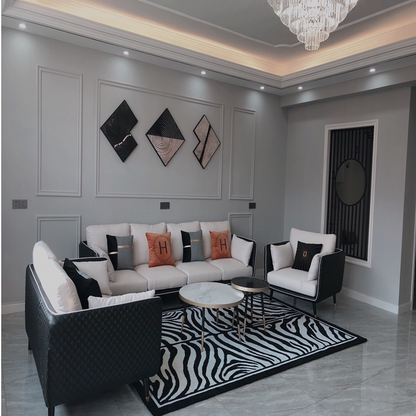 认证问题简约现代黑白老虎纹棋盘格千鸟格客厅沙发茶几地毯卧室床边尾地毯认证问题111