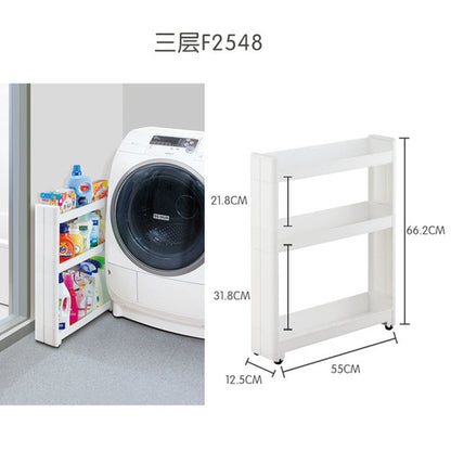日本进口缝隙收纳架厨房置物架冰箱夹缝车可移动多层落地超窄柜