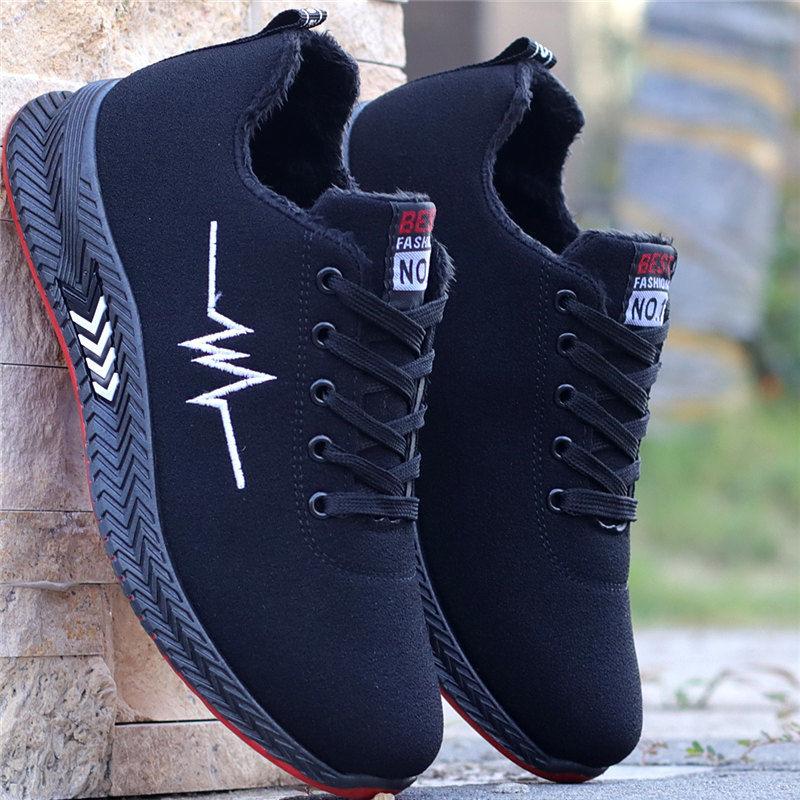 鞋子男帆布运动鞋轻便百搭休闲鞋2019秋冬季新款韩版防臭加绒鞋子