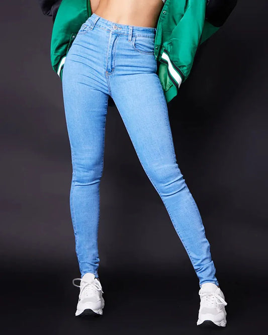 Slant Pocket High Waist Skinny Jeans